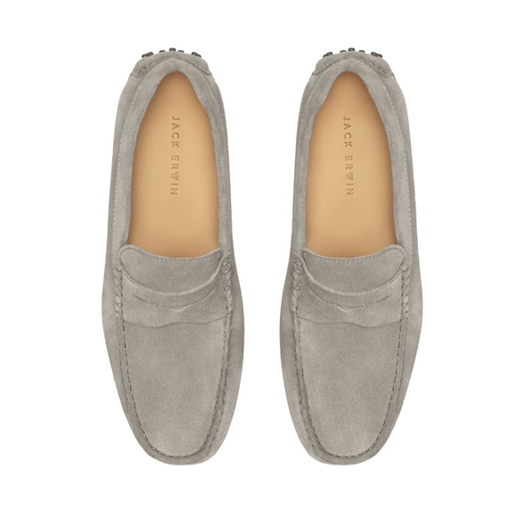 Jack Erwin - Parker Light Gray Suede Loafers main image 6